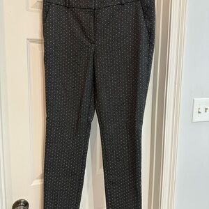 LOFT Charcoal Polka Dot Straight Leg Pants